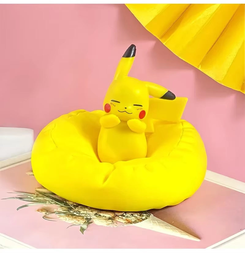 Pokemon Action Figures Starry Dream Pikachu Snorlax Squirtle Anime Model Car Interior Decorations Sleeping Position Toys Gifts