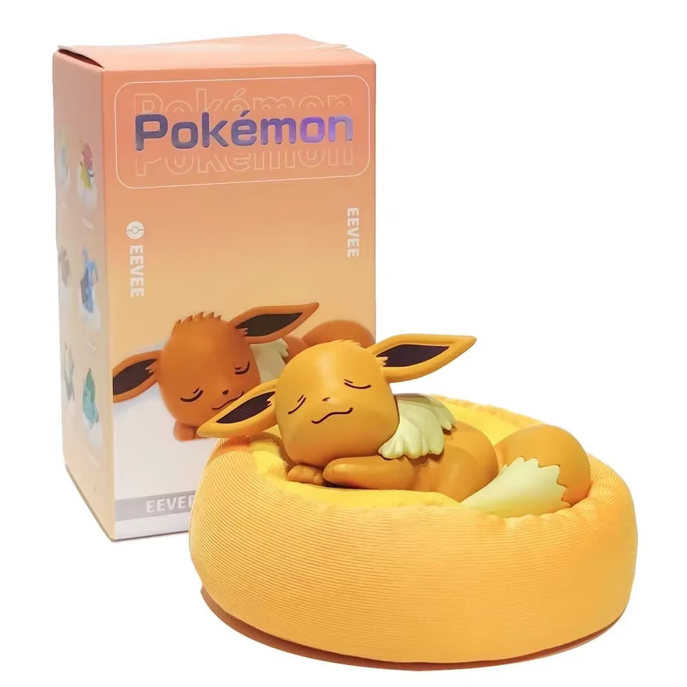 Pokemon Action Figures Starry Dream Pikachu Snorlax Squirtle Anime Model Car Interior Decorations Sleeping Position Toys Gifts