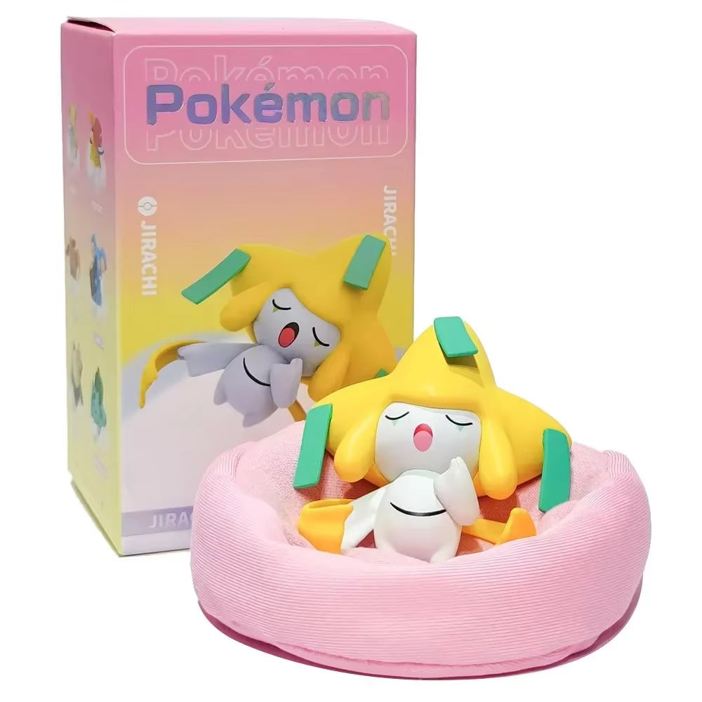 Pokemon Action Figures Starry Dream Pikachu Snorlax Squirtle Anime Model Car Interior Decorations Sleeping Position Toys Gifts